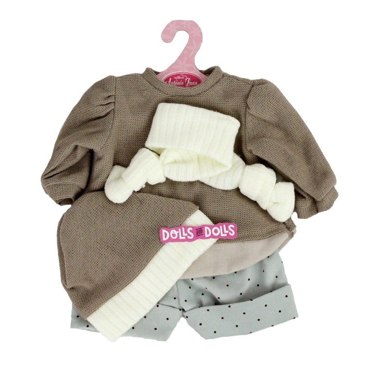 Outfit for Antonio Juan doll 40-42 cm - Brown outfit with hat and scarf