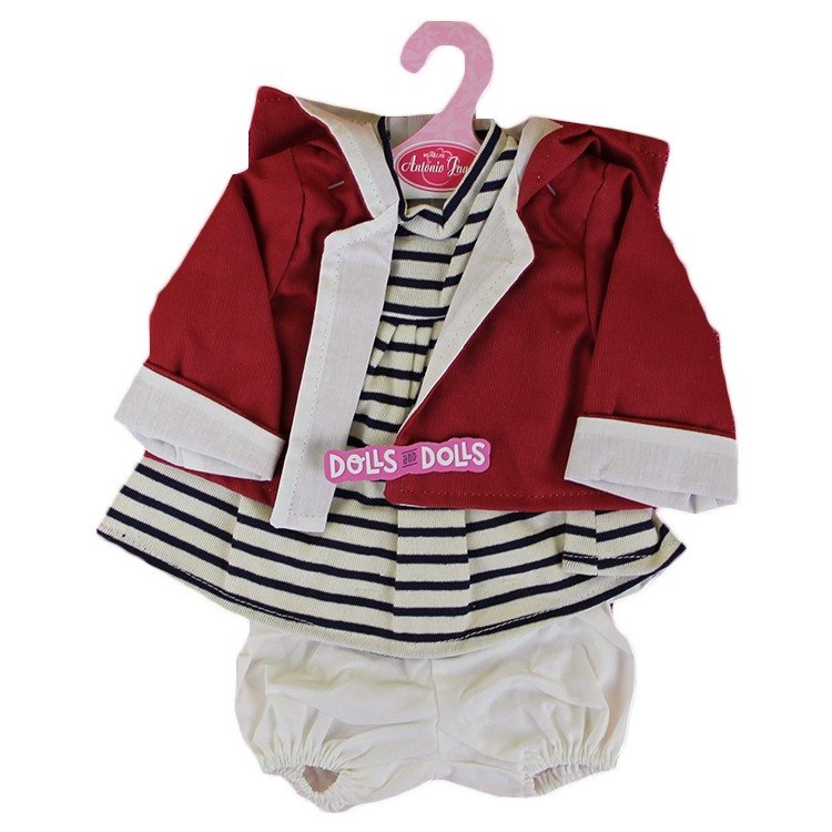 Outfit for Antonio Juan doll 40-42 cm - Stripped outfit with red jacket