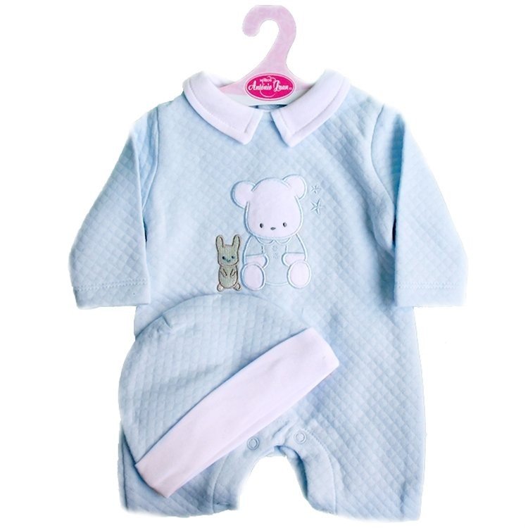 Outfit for Antonio Juan doll 40 - 42 cm - Sweet Reborn Collection - Blue bear printed pyjamas with hat