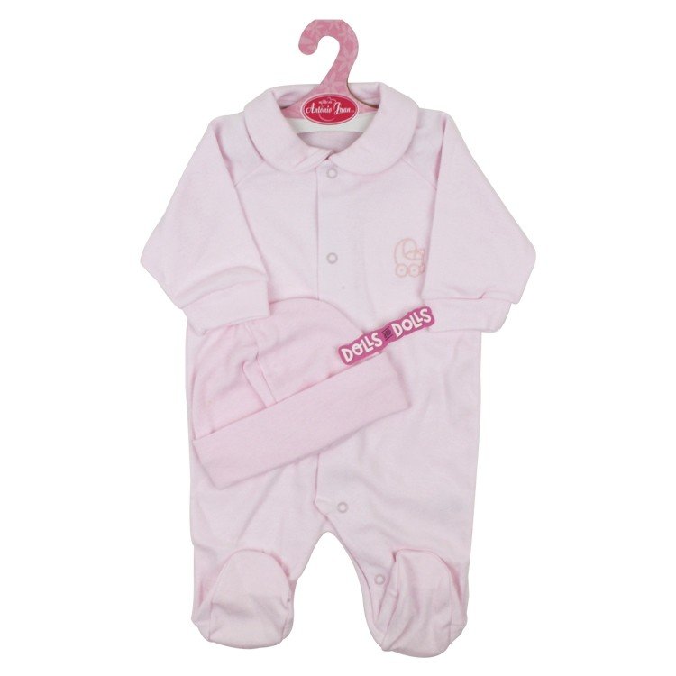 Outfit for Antonio Juan doll 40 - 42 cm - Sweet Reborn Collection - Pink pyjamas with hat