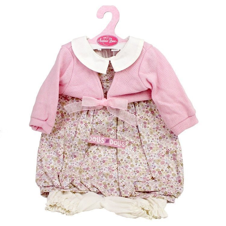 Outfit for Antonio Juan doll 55 cm - Flower printed outfit with pink jacket