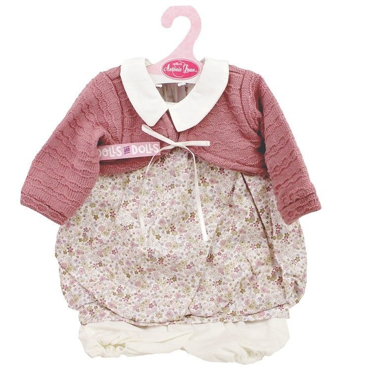 Outfit for Antonio Juan doll 55 cm - Flower printed outfit with mauve jacket