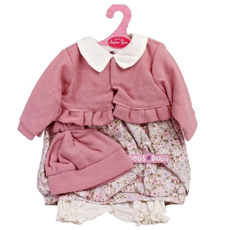 Outfit for Antonio Juan doll 55 cm - Printed outfit with pink jacket and hat