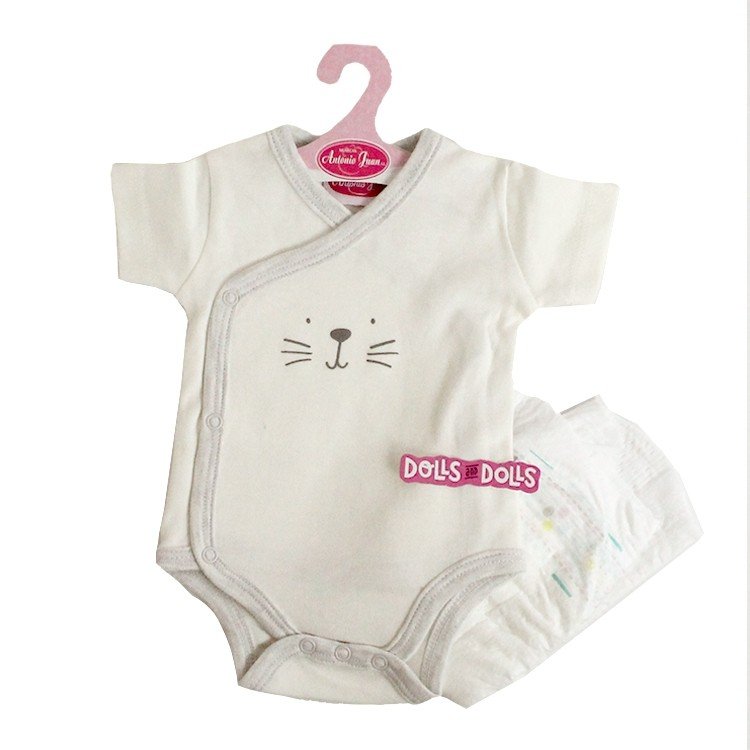 Outfit for Antonio Juan doll 52 cm - Mi Primer Reborn Collection - Cat printed body with nappy