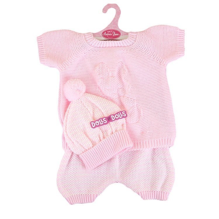 Outfit for Antonio Juan doll 52 cm - Mi Primer Reborn Collection - Pink knitted pyjamas with hat