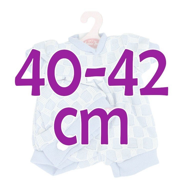 Outfit for Antonio Juan doll 40-42 cm - Blue squares dress with hat