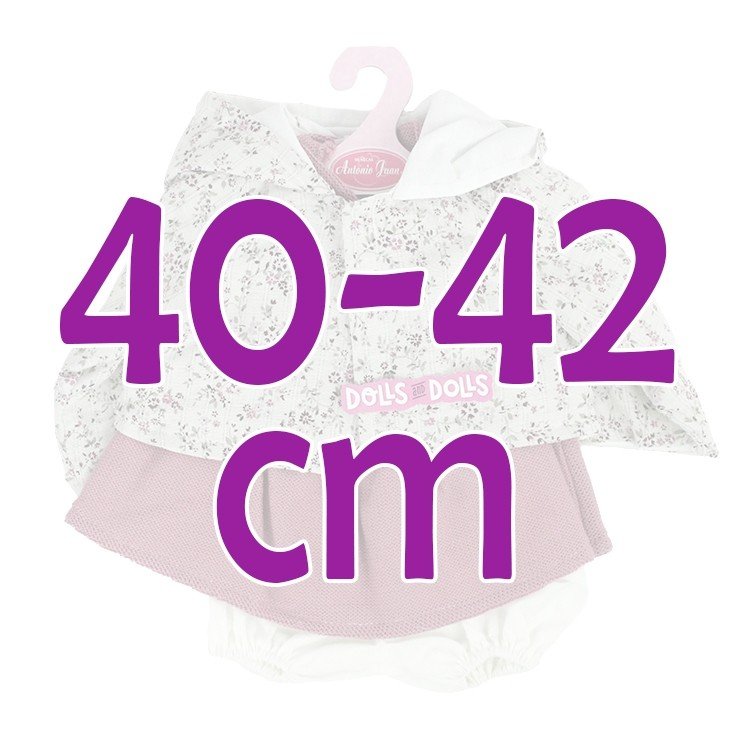 Outfit for Antonio Juan doll 40-42 cm - Pink dress with flowers jacket