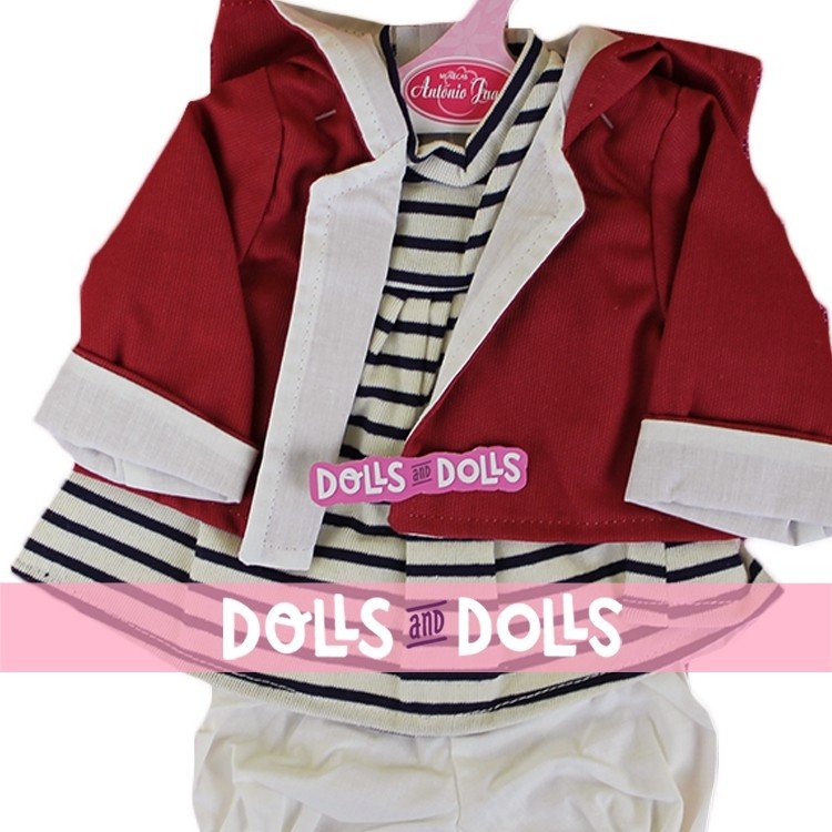Outfit for Antonio Juan doll 40-42 cm - Stripped outfit with red jacket