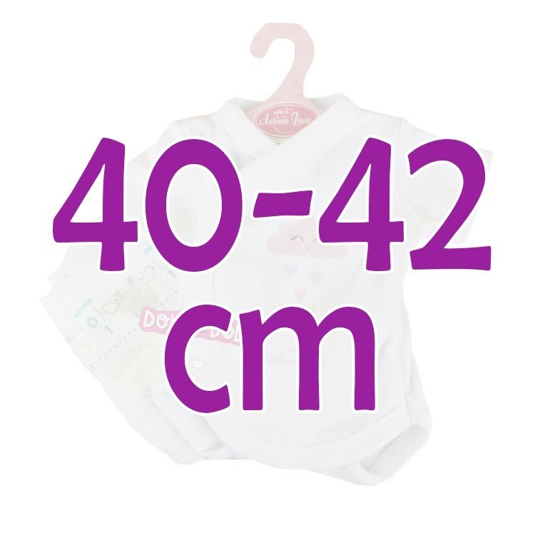 Outfit for Antonio Juan doll 40 - 42 cm - Sweet Reborn Collection - White body with pink cloud with nappy