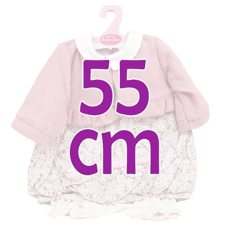 Outfit for Antonio Juan doll 55 cm - Flower printed outfit with pink jacket