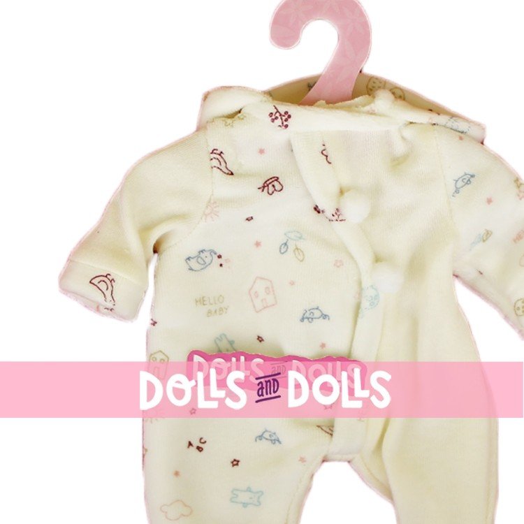 Outfit for Antonio Juan doll 26-27 cm - Cream printed outfit