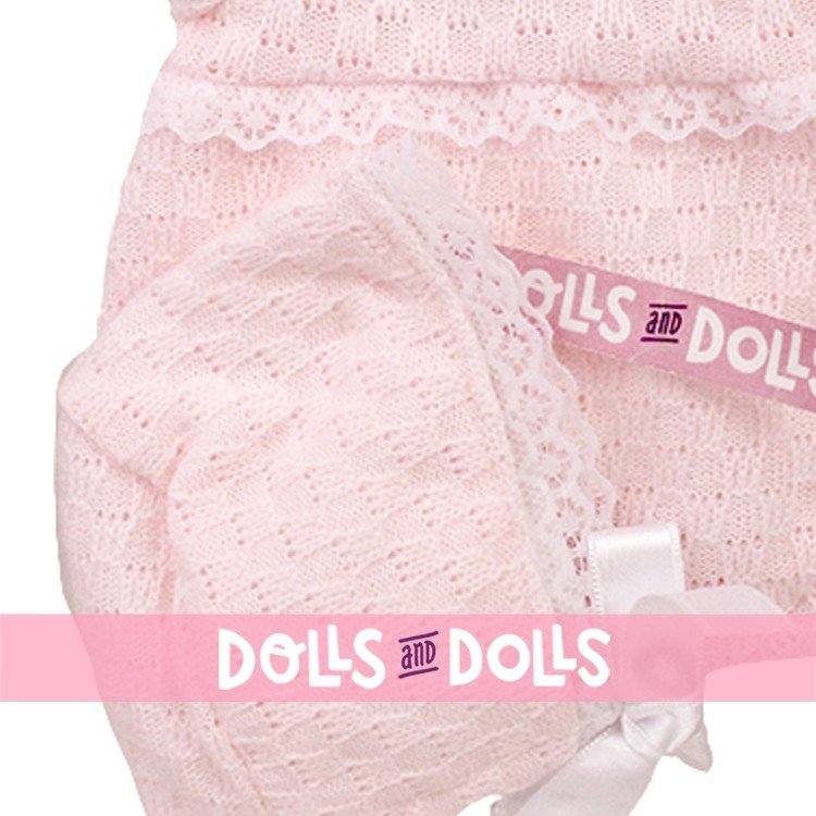 Outfit for Antonio Juan doll 33-34 cm - Stitched pink romper with hat