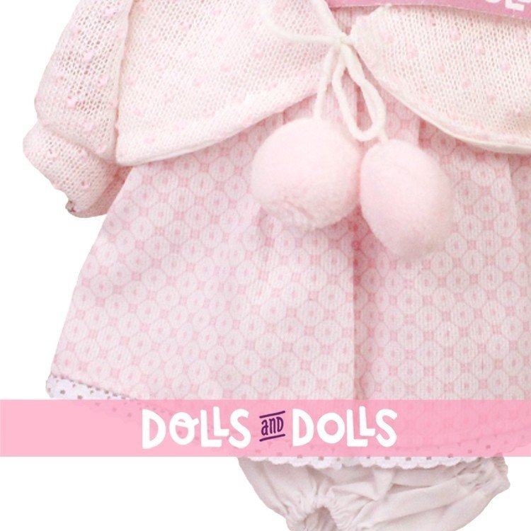 Outfit for Antonio Juan doll 33-34 cm - Pink printed dress with stitched jacket
