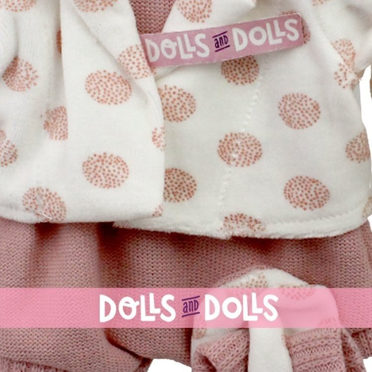 Outfit for Antonio Juan doll 40-42 cm - Pale rose outfit with printed jacket and booties