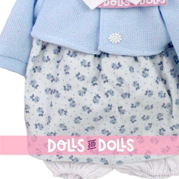 Outfit for Antonio Juan doll 40-42 cm - Blue flower printed outfit with jacket