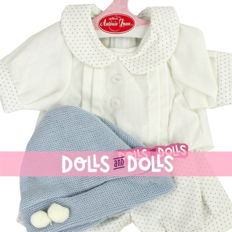 Outfit for Antonio Juan doll 40-42 cm - Dots printed dress with hat