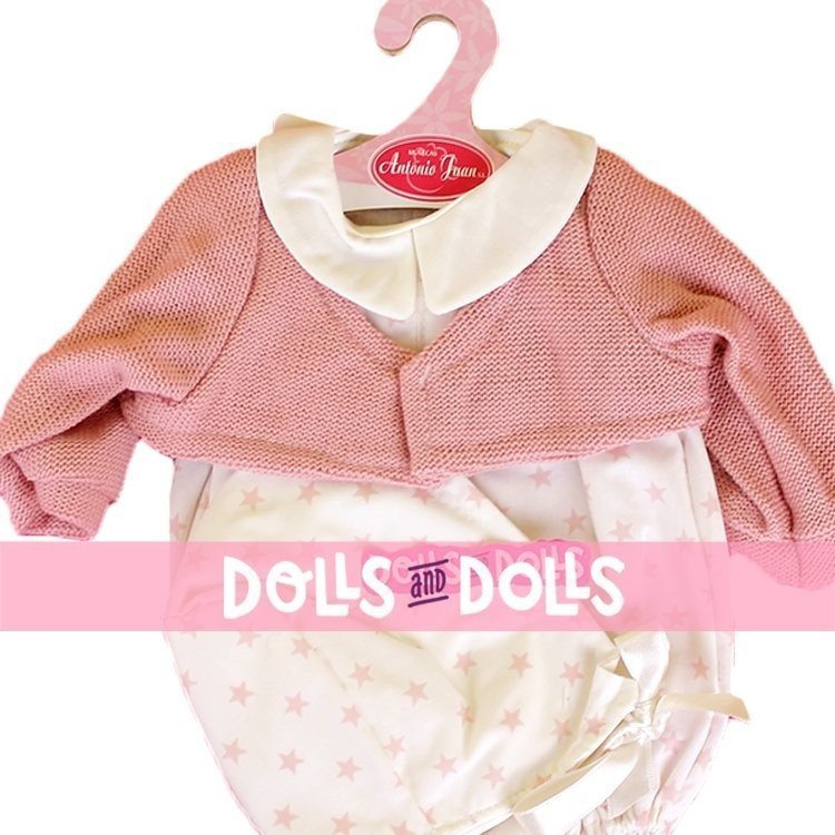 Outfit for Antonio Juan doll 40-42 cm - Stars printed outfit with pink jacket and hat