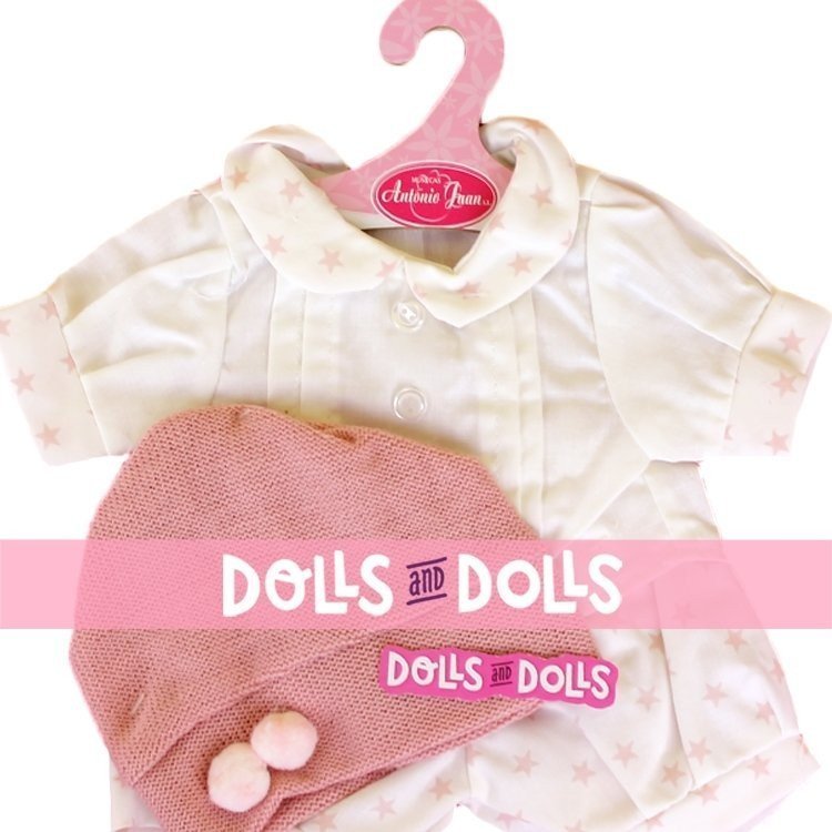 Outfit for Antonio Juan doll 40-42 cm - Stars printed outfit with pink hat