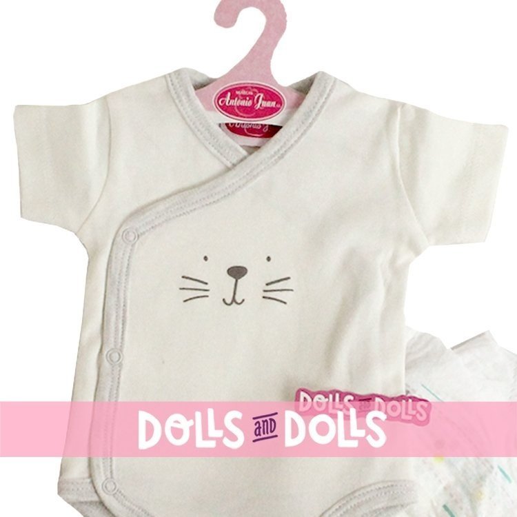 Outfit for Antonio Juan doll 40 - 42 cm - Sweet Reborn Collection - Cat printed body with nappy