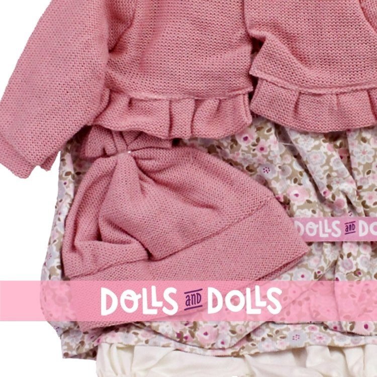 Outfit for Antonio Juan doll 55 cm - Printed outfit with pink jacket and hat