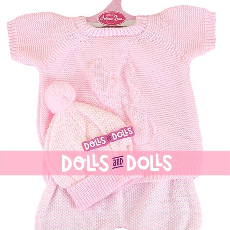 Outfit for Antonio Juan doll 52 cm - Mi Primer Reborn Collection - Pink knitted pyjamas with hat