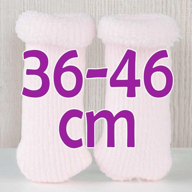 Complements for Así doll 36 to 46 - Pink wool curl booties