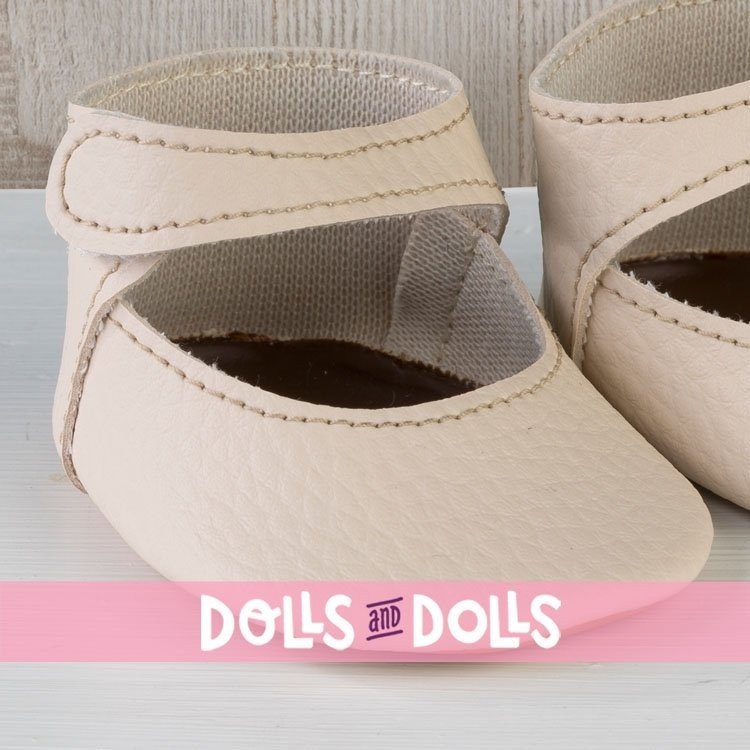 Complements for Así doll 43 to 46 cm - Beige bootie shoes for María, Pablo, Leo, Real Reborn and Limited Series dolls