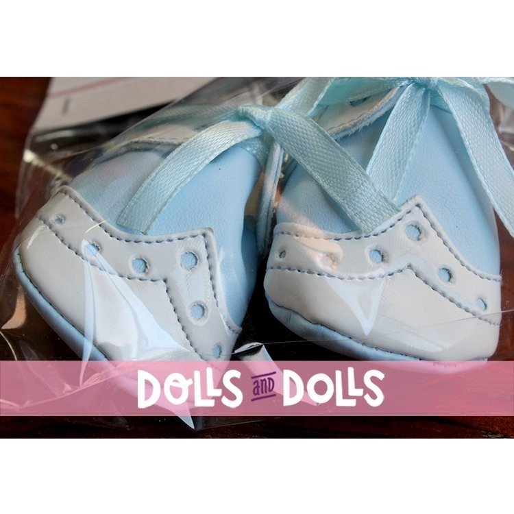 Así doll Complements 43 to 46 cm - Light-blue baby boots with bow for María, Pablo, Leo and Limited Series doll