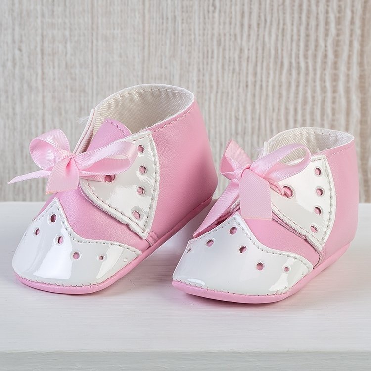Así doll Complements 43 to 46 cm - Pink baby boots with bow for María, Pablo, Leo and Limited Series doll