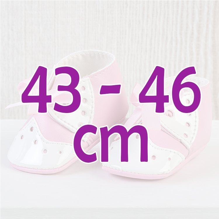 Así doll Complements 43 to 46 cm - Pink baby boots with bow for María, Pablo, Leo and Limited Series doll