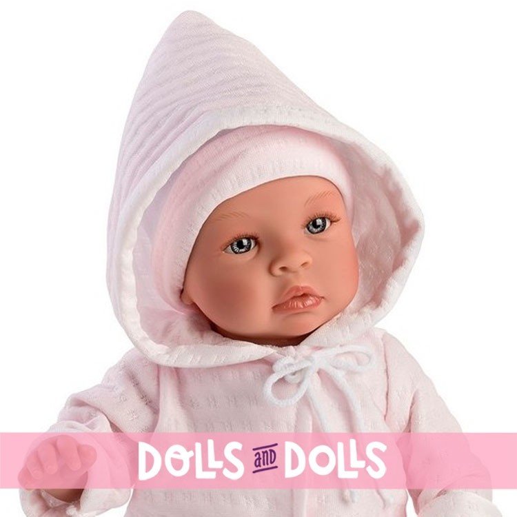 Así doll 46 cm - Leo with pink duffle coat and white leggings