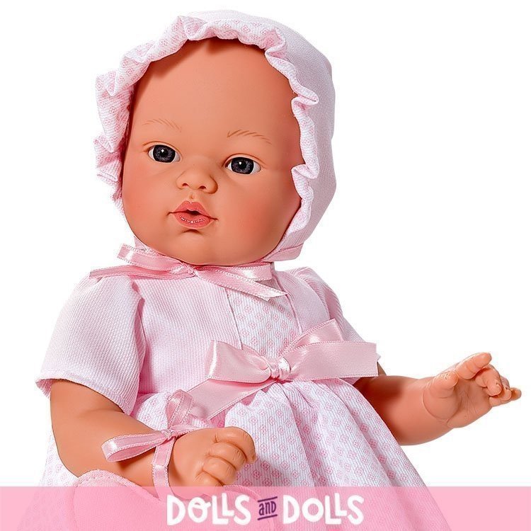 Así doll 36 cm - Koke with pink dress with mini rhombuses