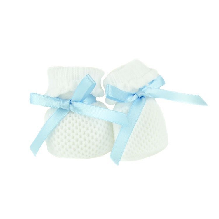 Así doll Complements 36 cm - White booties with light blue loop for Koke, Chinín and Guille Así doll