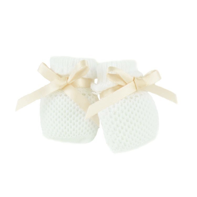 Así doll Complements 36 cm - White booties with beige loop for for Koke, Chinín and Guille doll