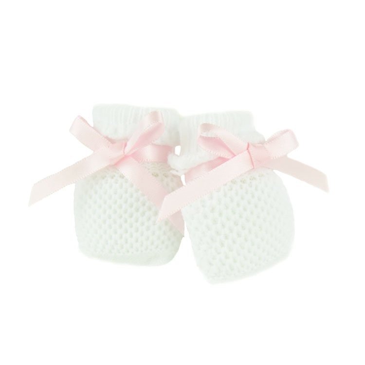 Así doll Complements 36 cm - White booties with pink loop for Koke, Chinín and Guille Así doll