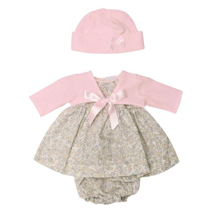 Outfit for Así doll 36 cm - Flowers dress with pink jacket for Koke doll