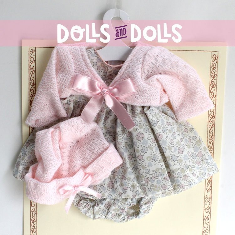 Outfit for Así doll 36 cm - Flowers dress with pink jacket for Koke doll