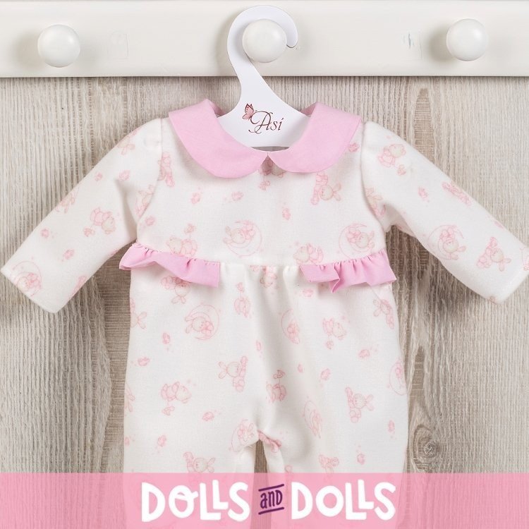 Outfit for Así doll 36 cm - Bear and moons pink printed pyjamas for Koke