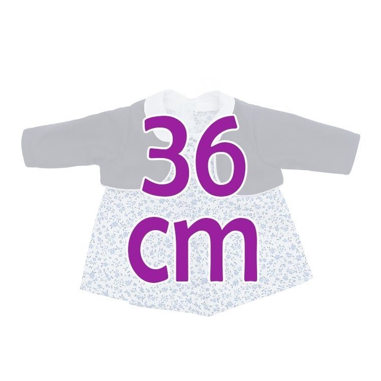 Outfit for Así doll 36 cm - Blue flowers dress with jacket for Guille