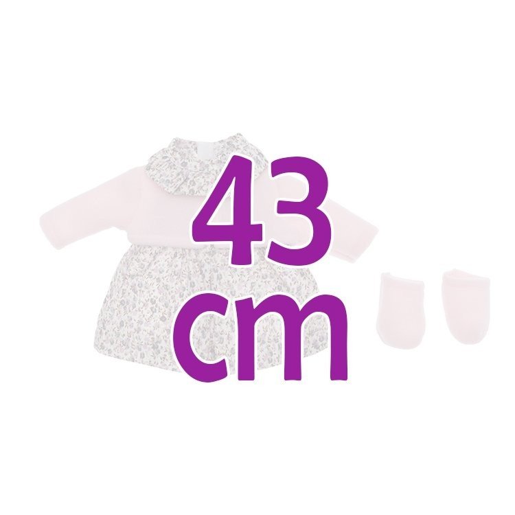Outfit for Así doll 36 cm - Flower printed dress with pink jacket for Guille