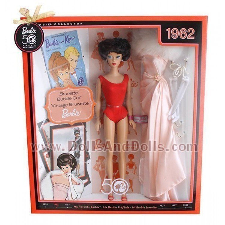 Barbie バービー バービー人形 N4975 Barbie My Favorite Time Capsule 1962 Brunette  Bubble Cut Doll｜人形
