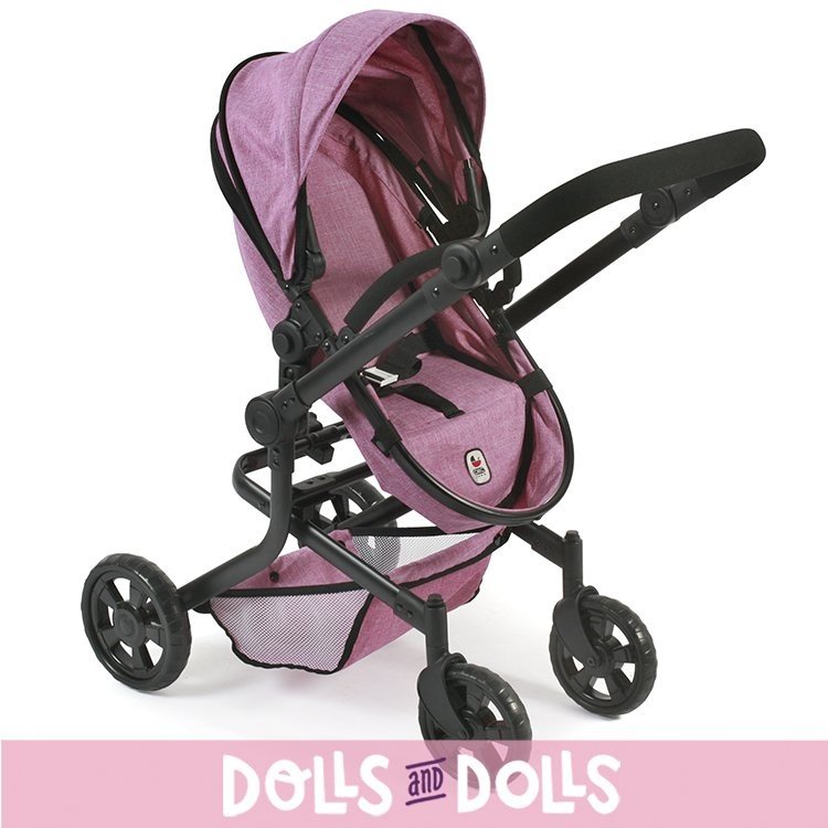 Mika pram 74,5 cm convertible to pushchair for dolls - Bayer Chic 2000 - Pink Denim