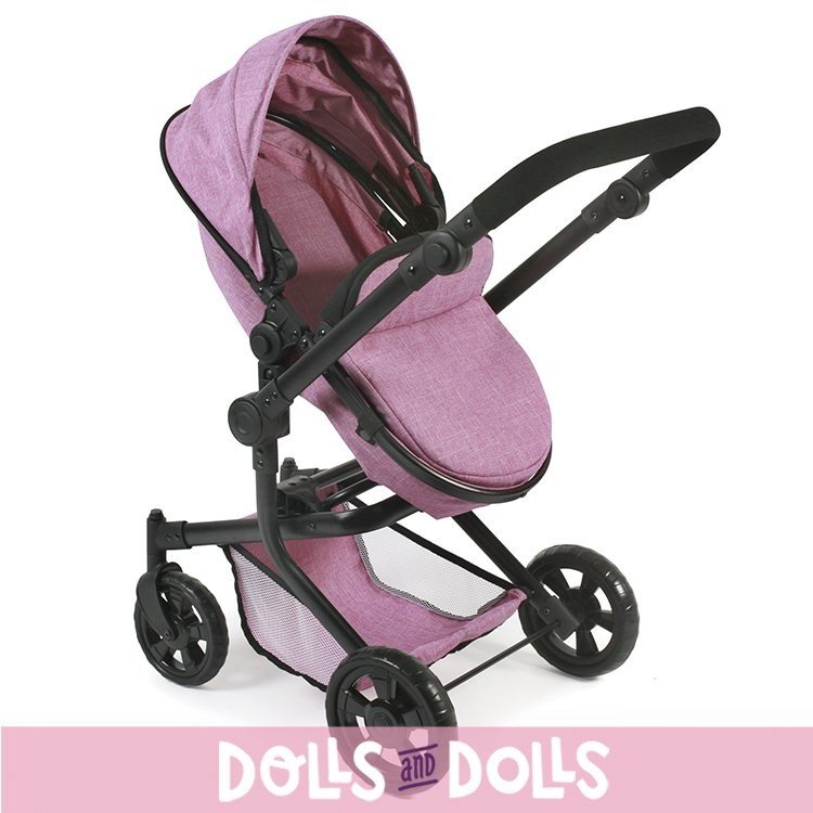 Mika pram 74,5 cm convertible to pushchair for dolls - Bayer Chic 2000 - Pink Denim