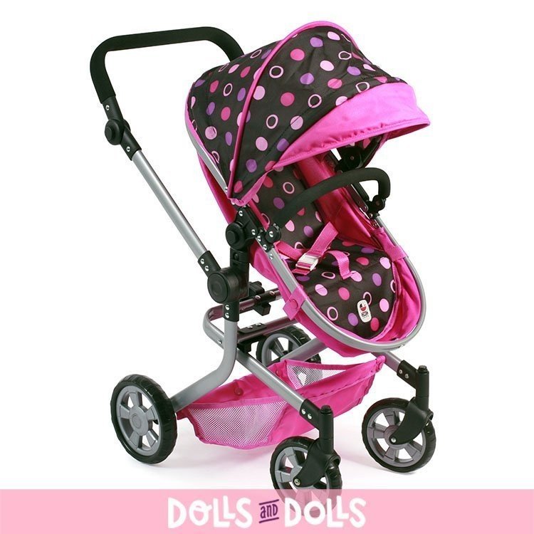 Mika pram 74,5 cm convertible to pushchair for dolls - Bayer Chic 2000 - Pinky Balls