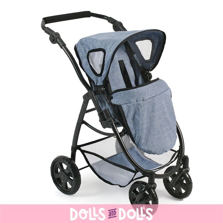 Emotion 3 in 1 doll pram 77 cm - Chair, carrycot and car seat combination - Bayer Chic 2000 - Jeans Blue