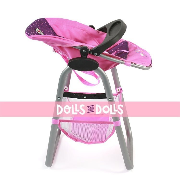 Doll High Chair for dolls to 55 cm - Bayer Chic 2000 - Dots Purple Pink