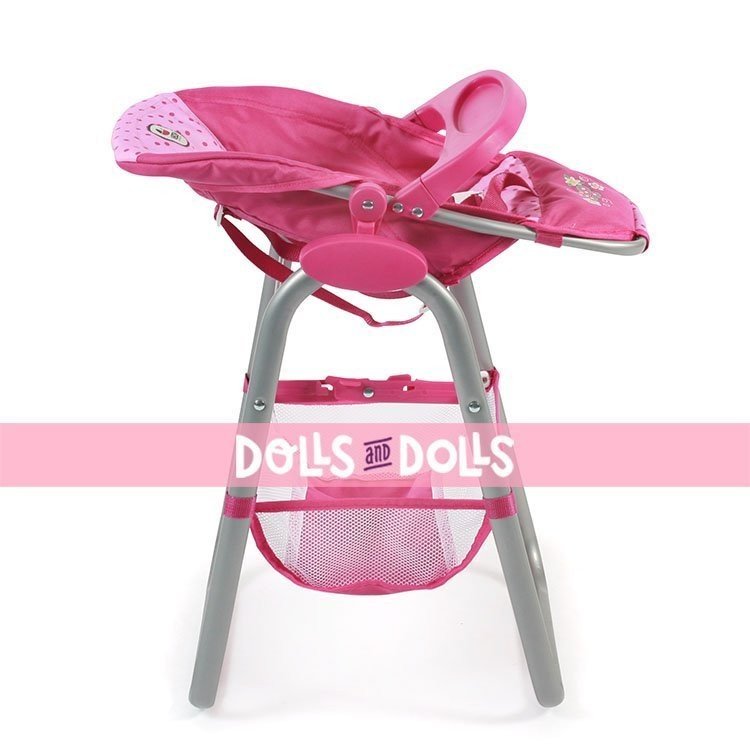 Doll High Chair for dolls to 55 cm - Bayer Chic 2000 - Dots Pink