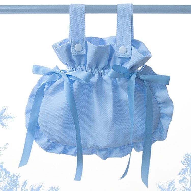 Bebelux pique light blue bag with satin ties