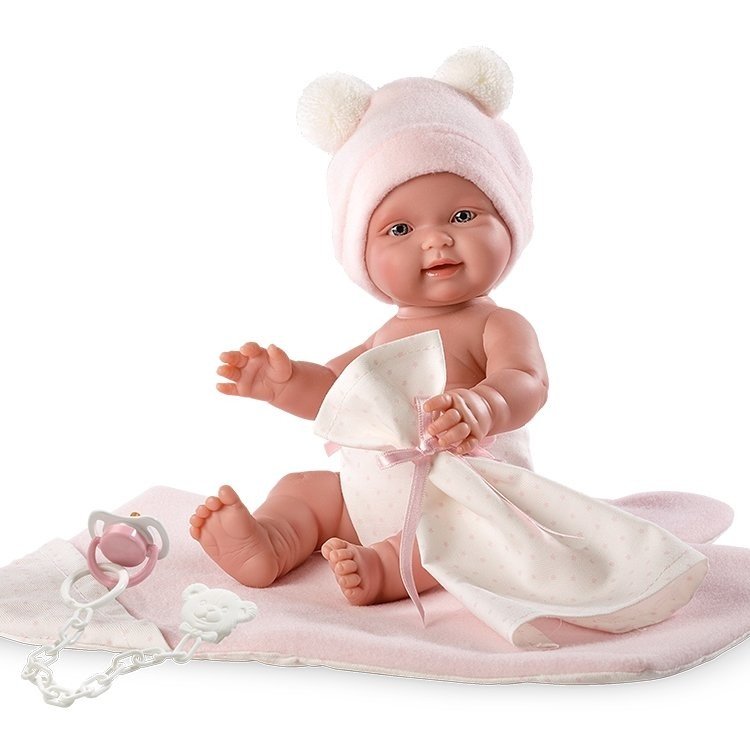 Llorens doll 26 cm - Bebita with pink changing mat