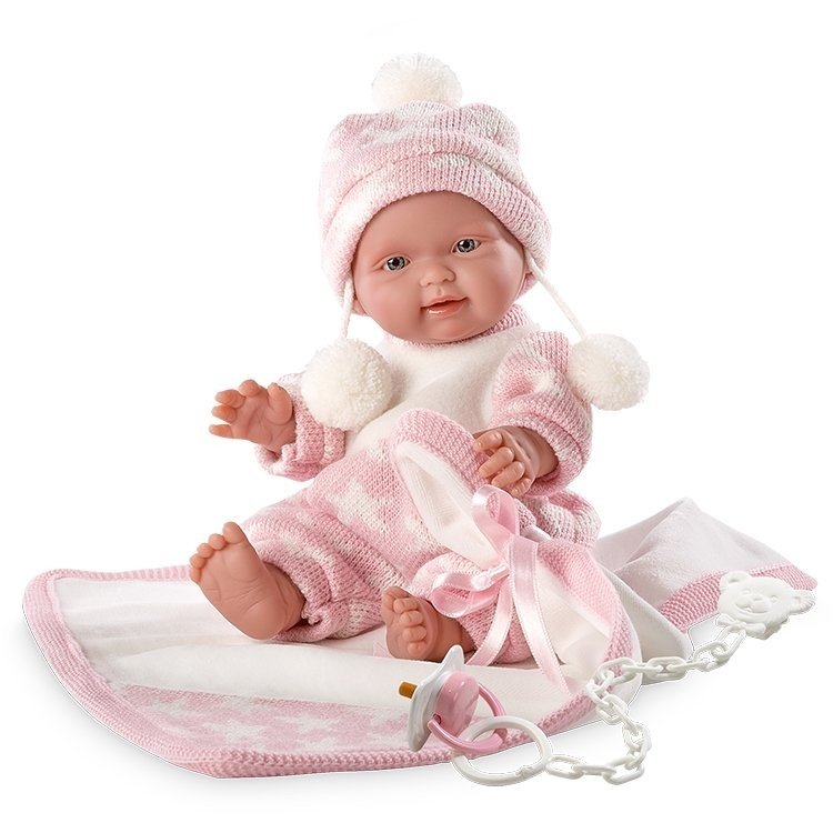 Llorens doll 26 cm - Bebita with pink blanket